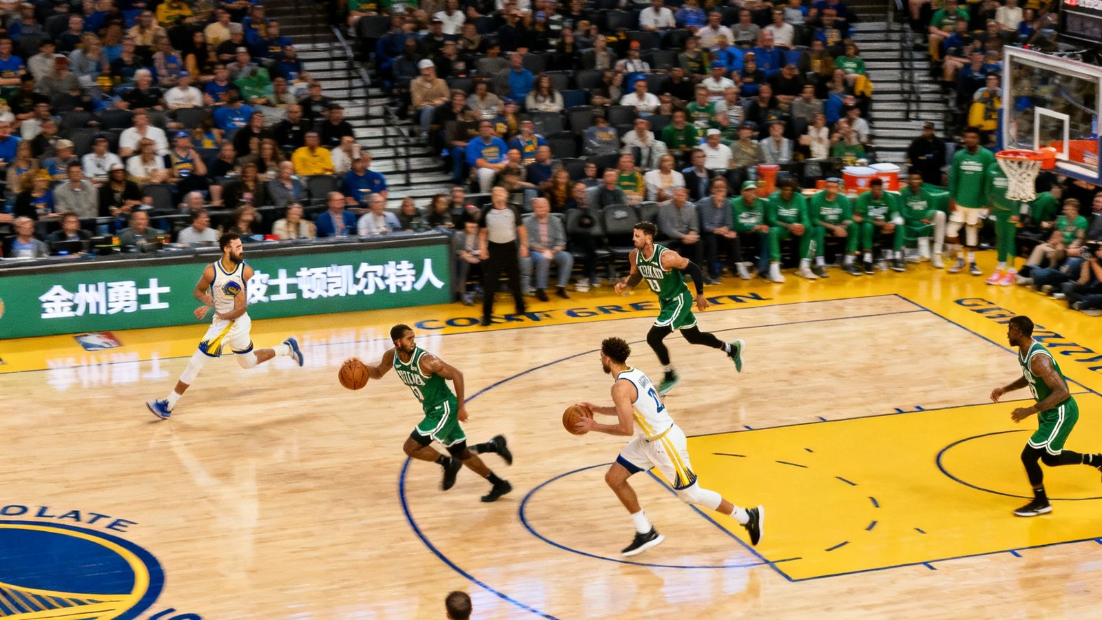 NBA季后赛金州勇士对阵波士顿凯尔特人高清直播画面